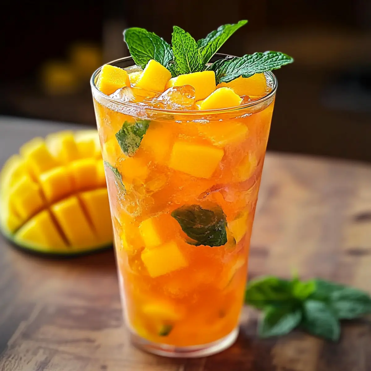 Homemade Mango Iced Tea