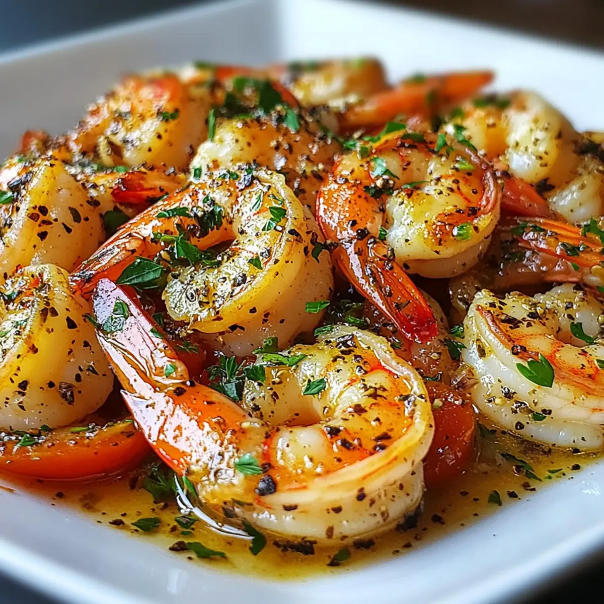Mediterranean Shrimp Skillet with Lemon Garlic Sauce