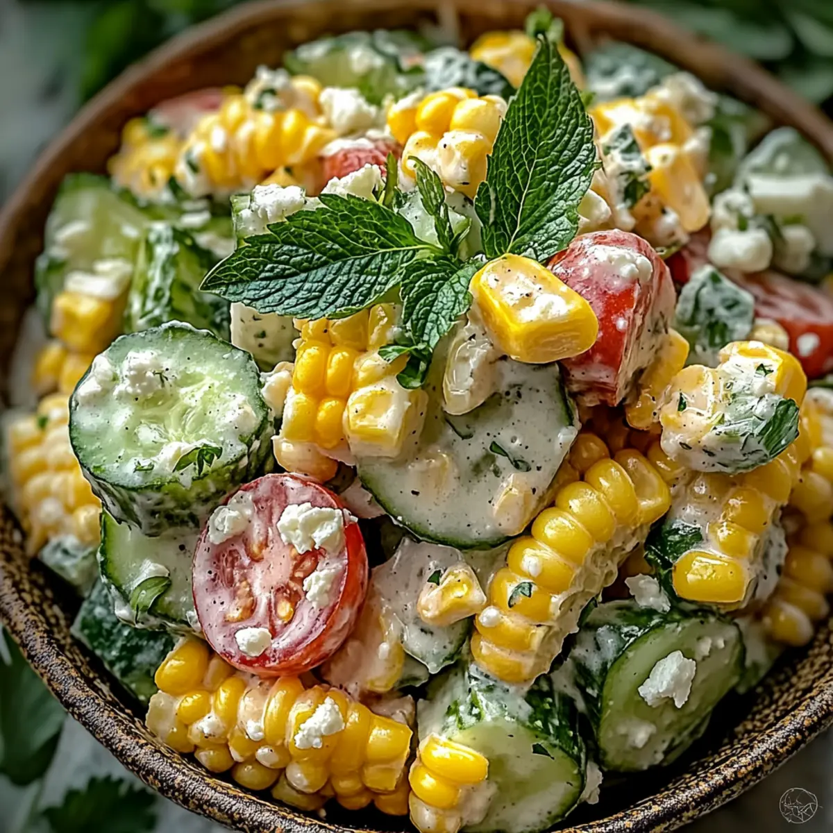 Street Corn Creamy Cucumber Salad