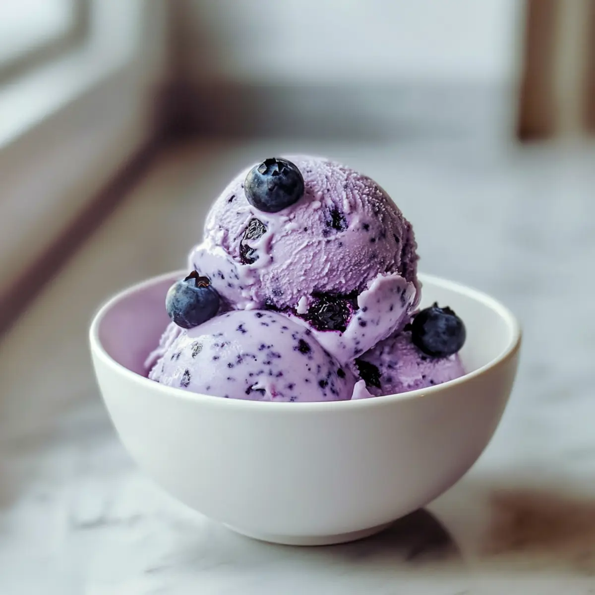 Blueberry Cottage Cheese Ice Cream