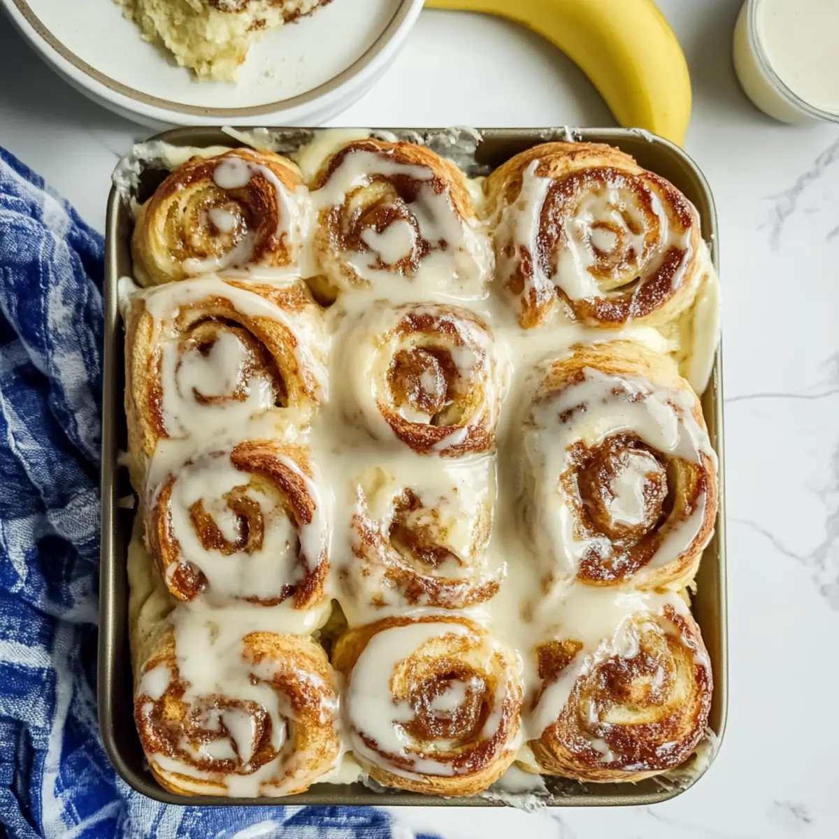 Banana Bread Batter Cinnamon Buns