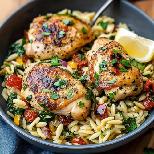 Flavorful Mediterranean Chicken Orzo