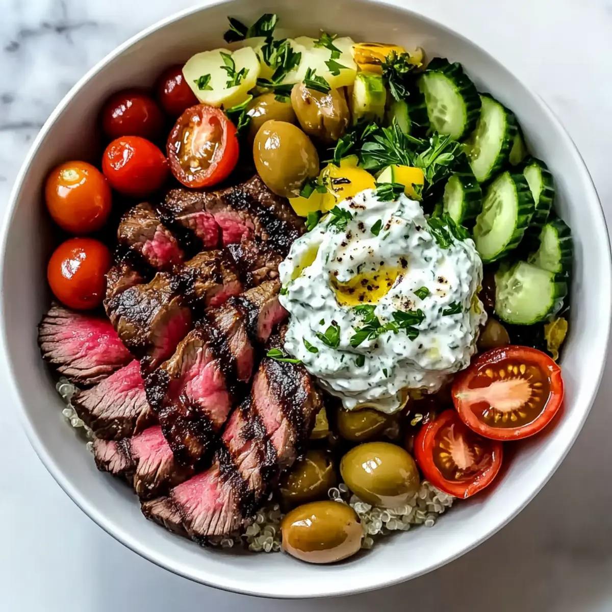 Mediterranean Steak Bowl Recipe