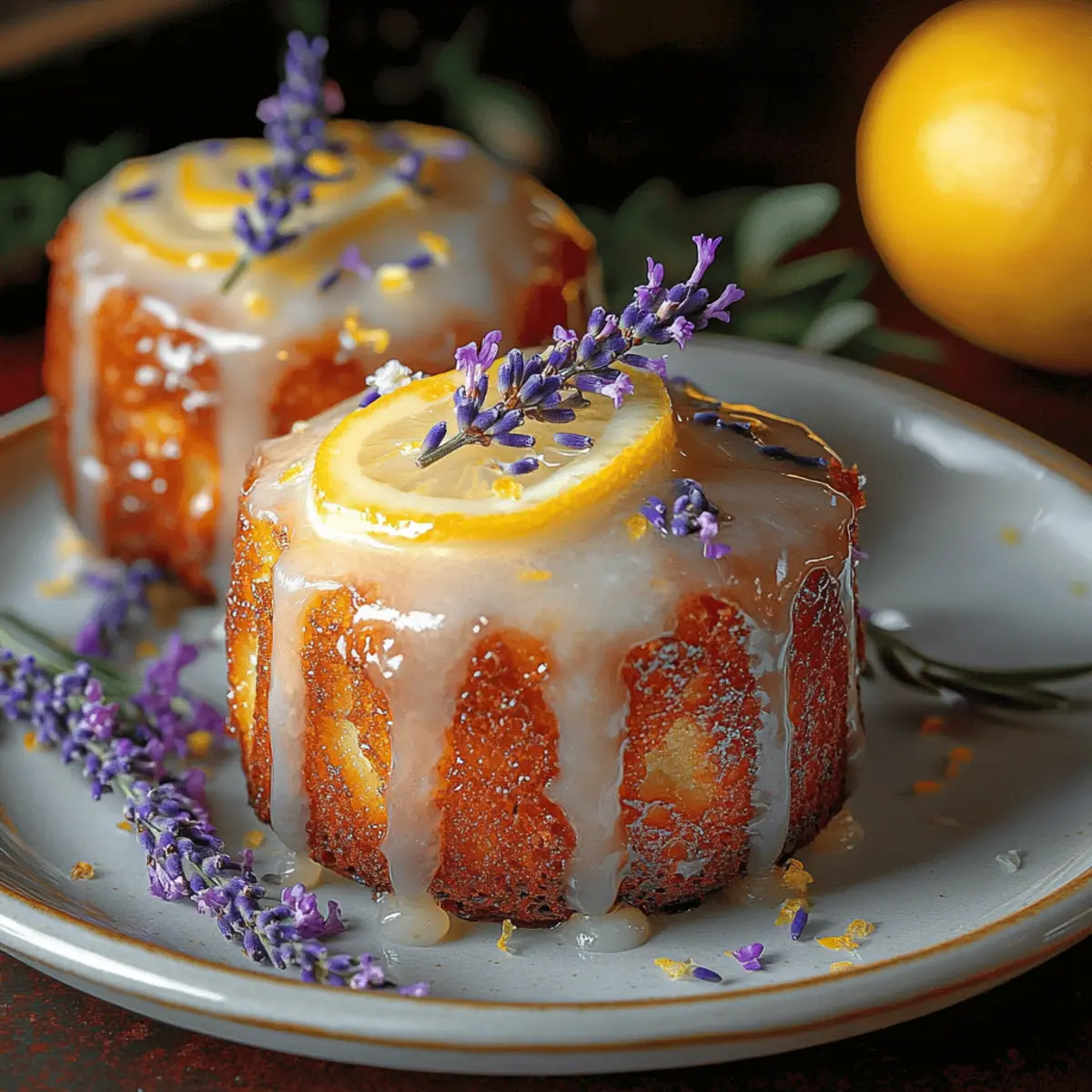 Ultimate Mini Lemon Cakes with Lavender Glaze