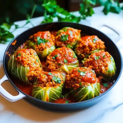 Lentil and Rice Stuffed Cabbage Rolls