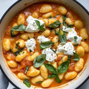 Creamy Tomato Gnocchi with Burrata