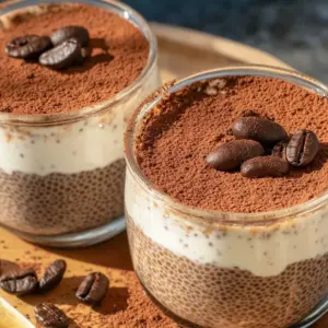 Tiramisu Chia Pudding with Greek Yogurt i
