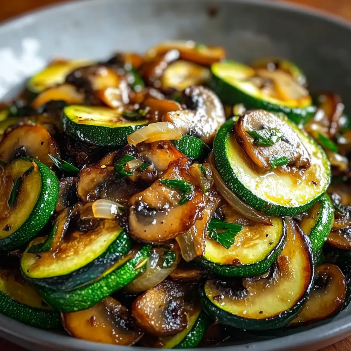 Sauteed Zucchini Mushrooms And Onions