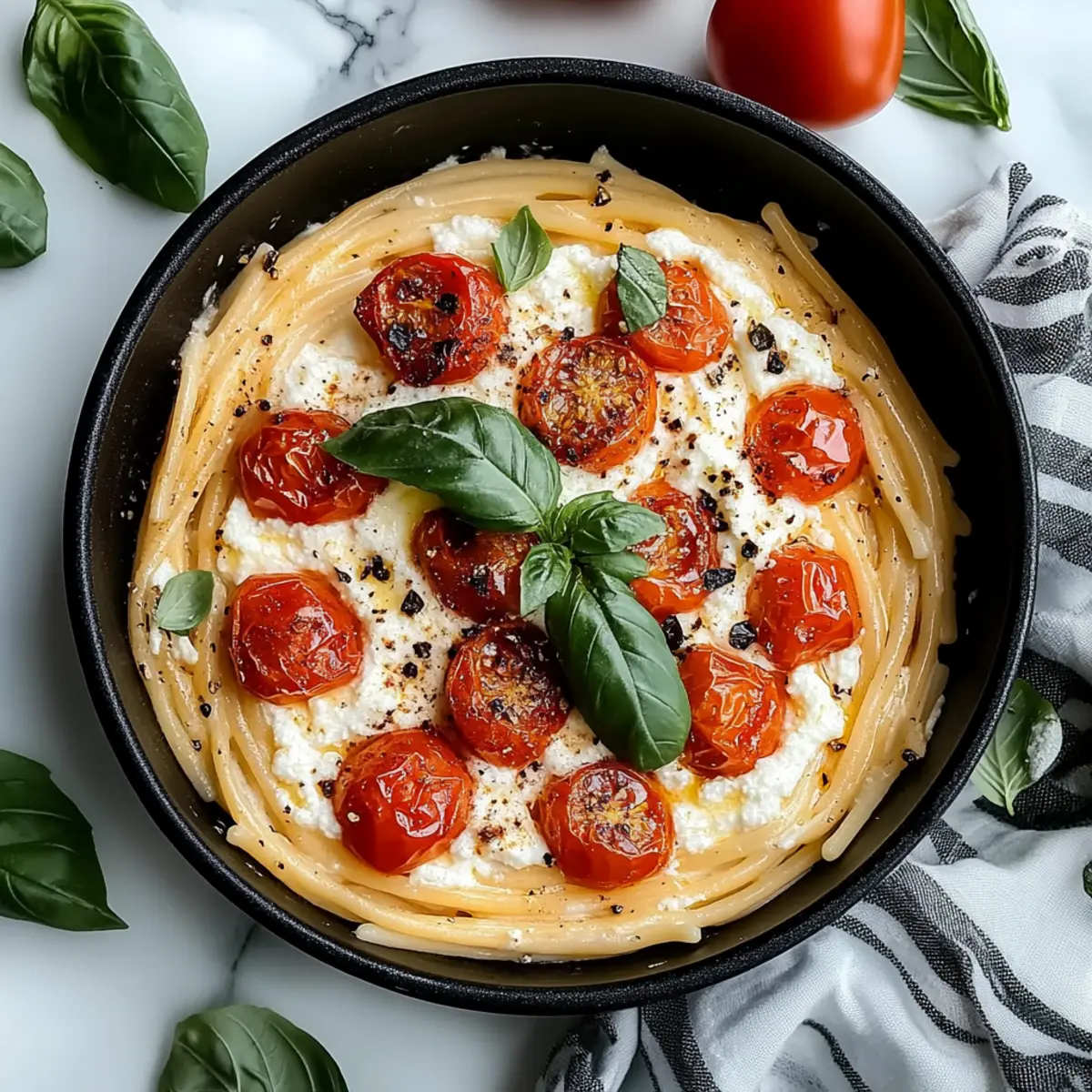 Roasted Tomato and Garlic Ricotta Pasta