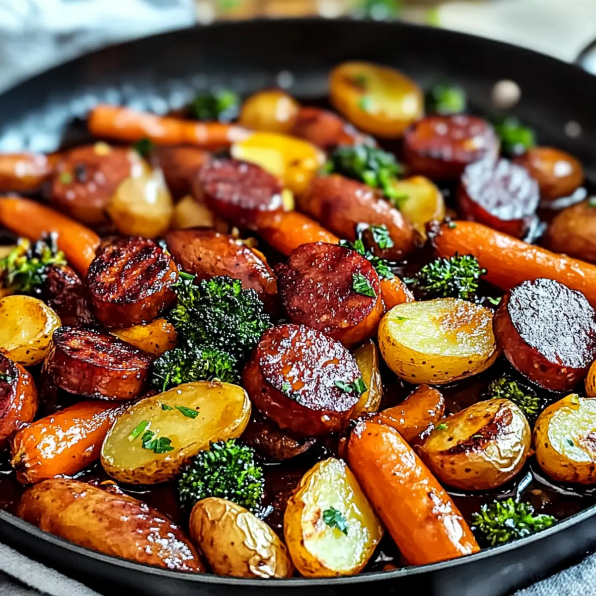 One-Pan Honey Garlic Kielbasa & Veggies
