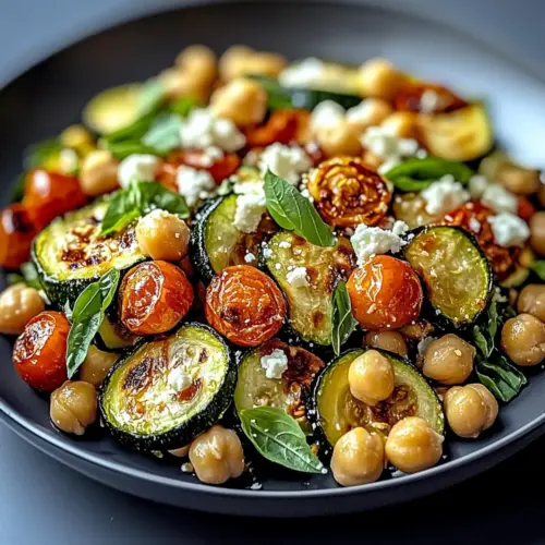 Roasted Zucchini Chickpea Salad