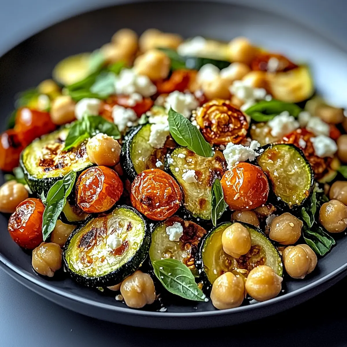 Roasted Zucchini Chickpea Salad
