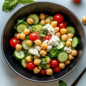 Cottage Cheese and Chickpeas Salad