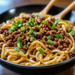 Mongolian Ground Beef Noodles Recipe
