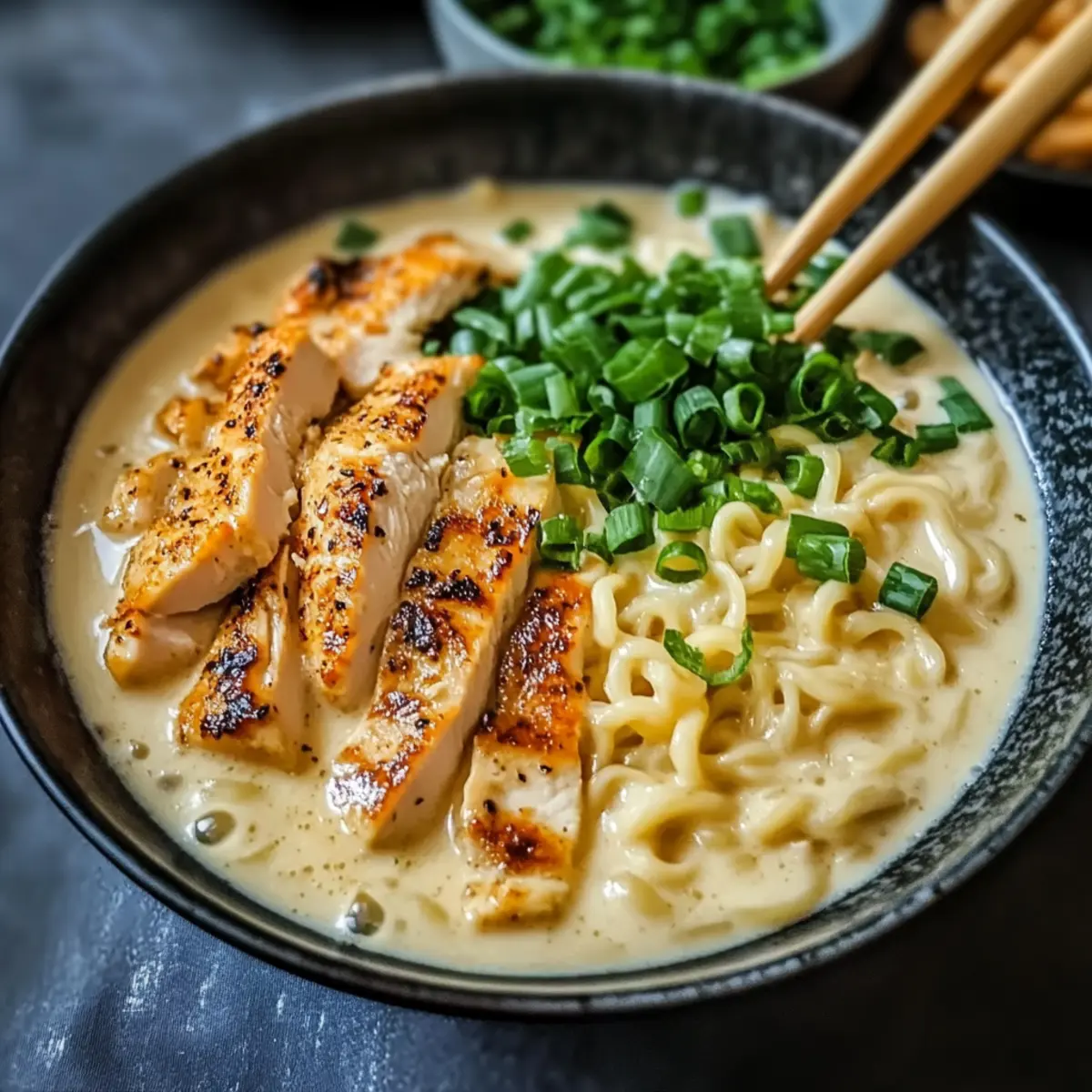 Creamy Garlic Chicken Ramen