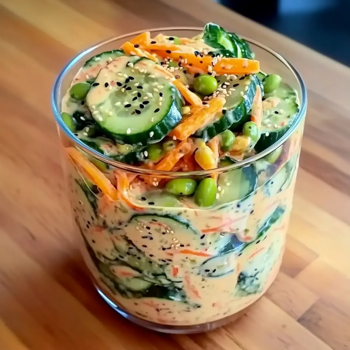 Viral Creamy Asian Cucumber Salad