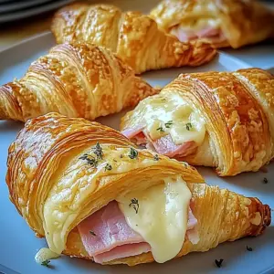 Baked Ham and Cheese Croissants