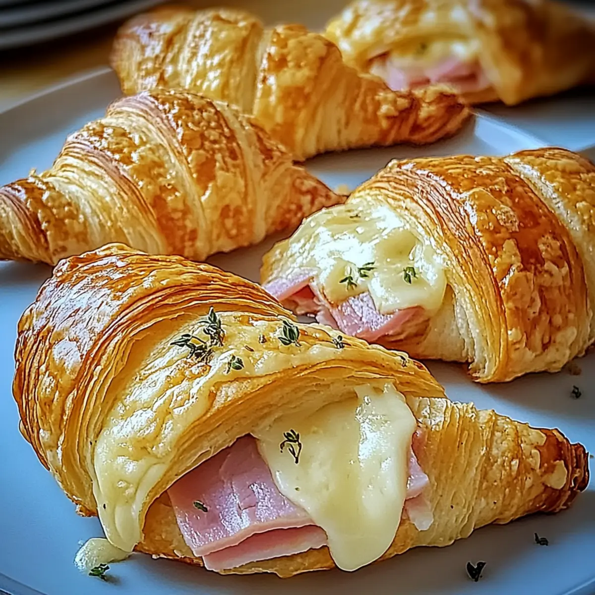 Baked Ham and Cheese Croissants