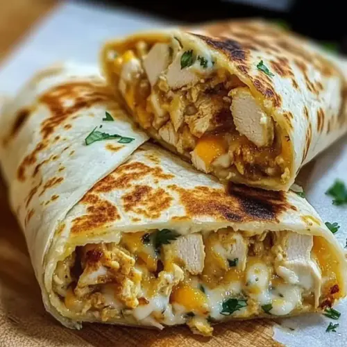 Cheesy Garlic Chicken Wraps