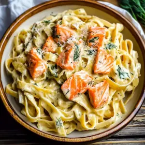 Salmon Fettuccine Alfredo