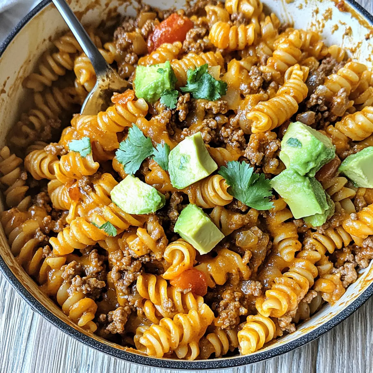 One-Pot Cheesy Taco Pasta