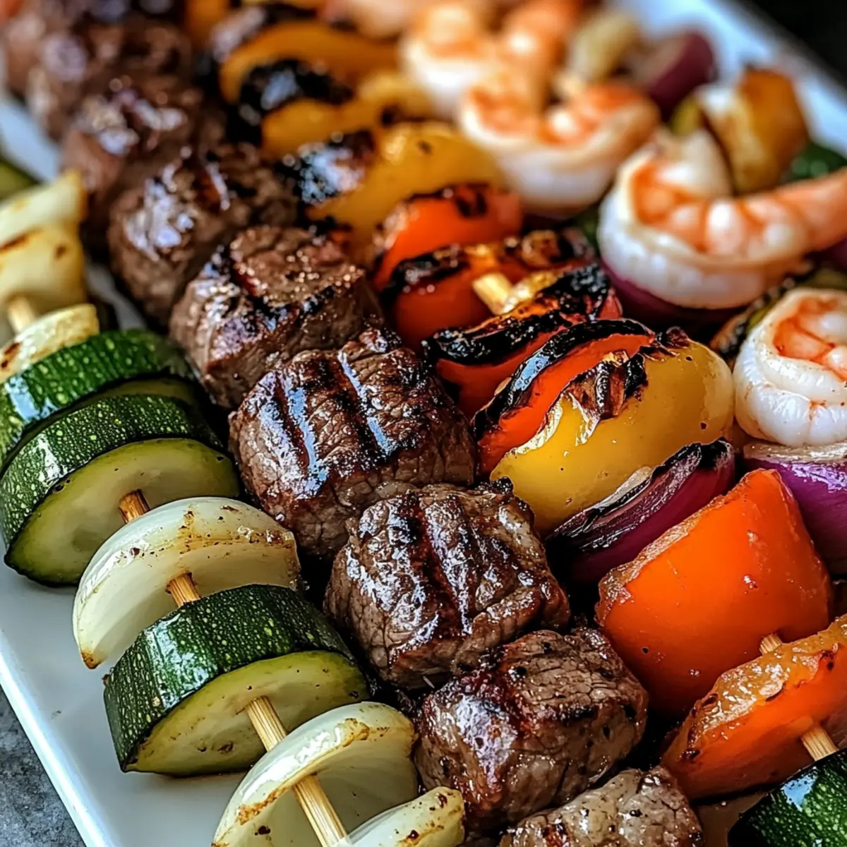 Grilled Steak & Shrimp Kabobs