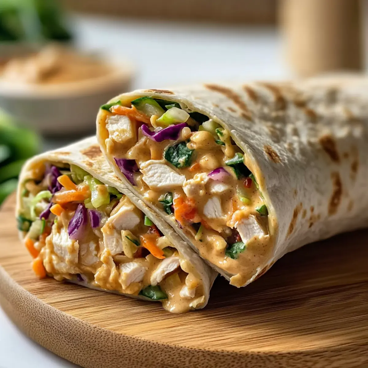 Thai Peanut Chicken Wraps