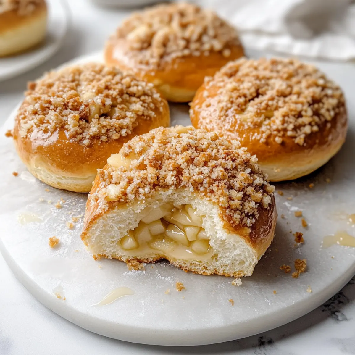 Apple Cheesecake Buns with a Crumble Topping