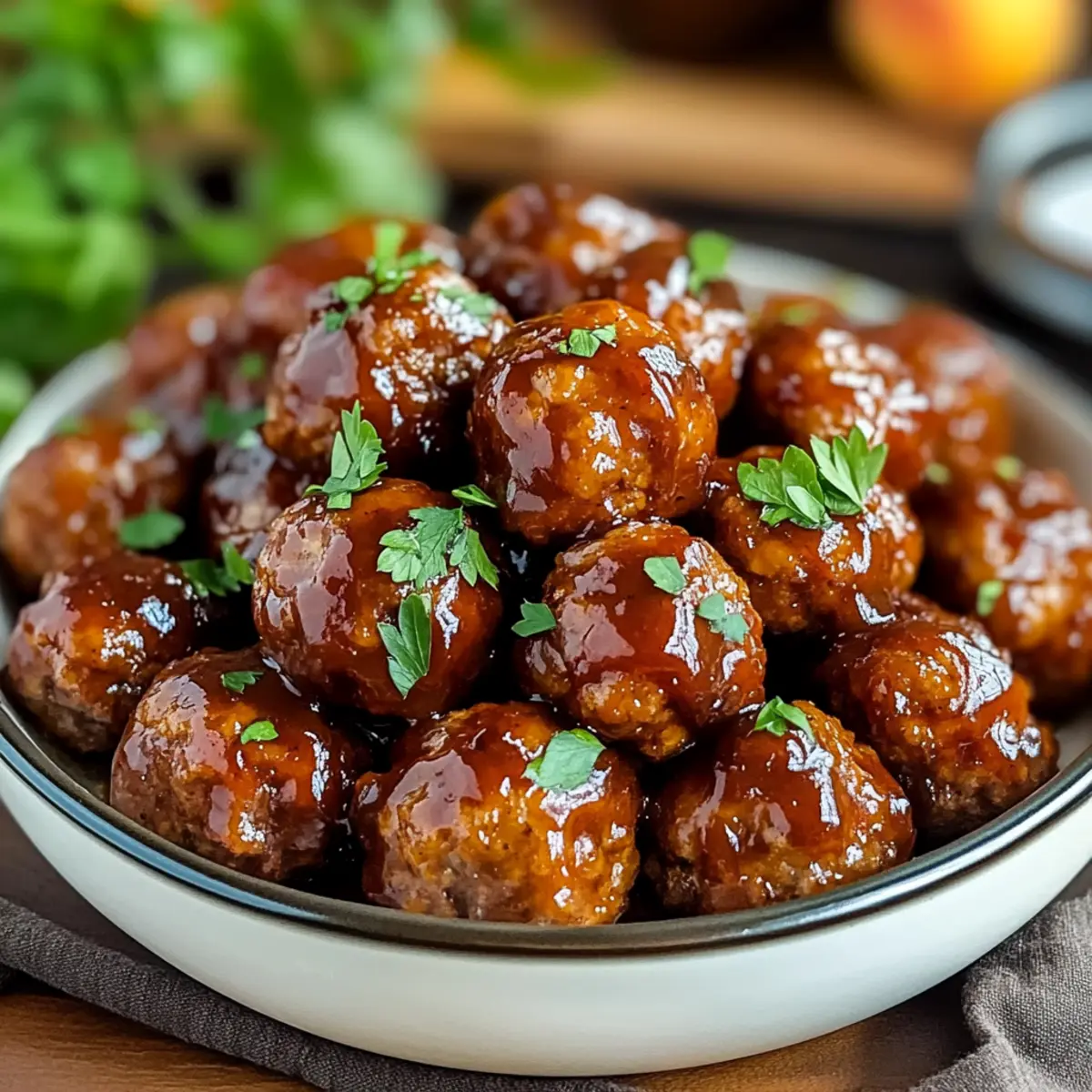 Whiskey Peach BBQ Meatballs Recipe