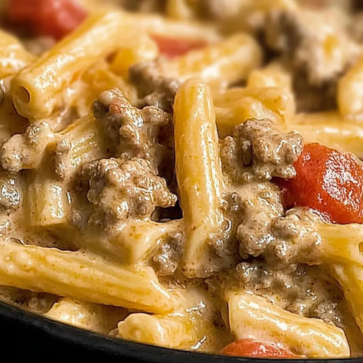 Creamy Rotel Pasta with Ground Beef
