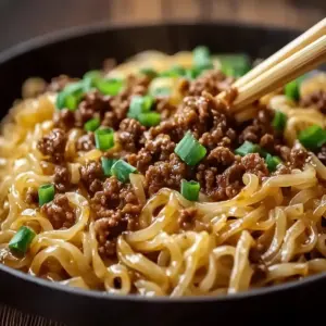 Mongolian Ground Beef Noodles