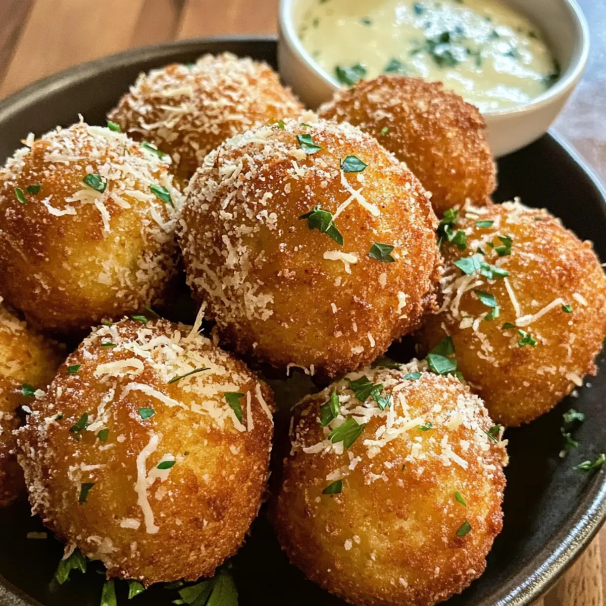 Cheesy Garlic Parmesan Potato Balls
