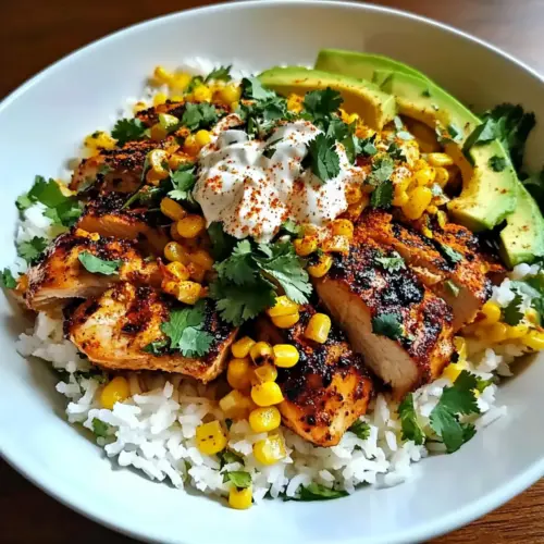 Street Corn Chicken Rice Bowl