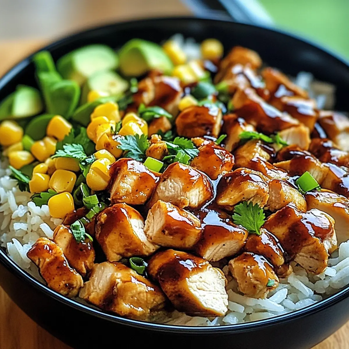 Honey BBQ Chicken Rice Bowl