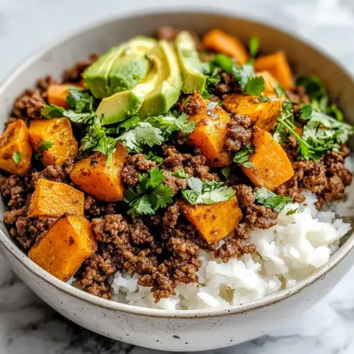 Sweet Potato Ground Beef Bowl