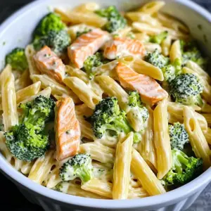 Creamy Salmon Broccoli Pasta