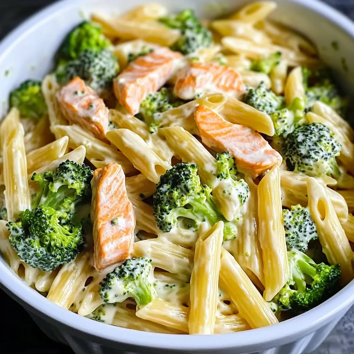Creamy Salmon Broccoli Pasta