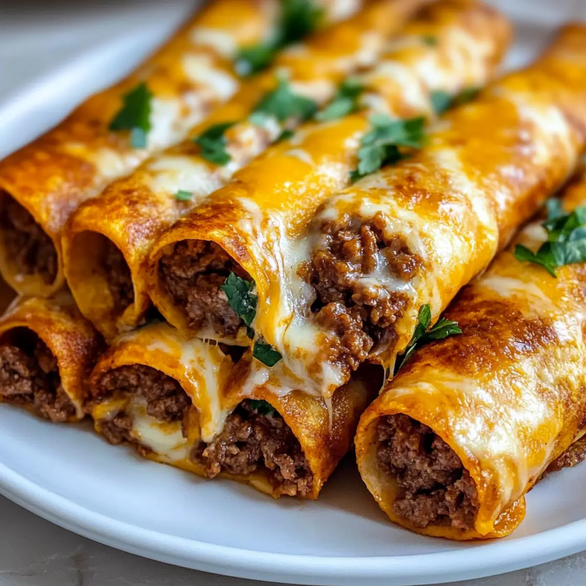 Crispy Cheesy Beef Taquitos