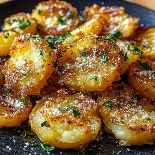 Crispy Garlic Butter Parmesan Smashed Potatoes