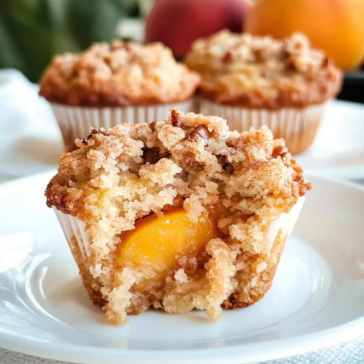 Peach Muffins with Crumb Topping