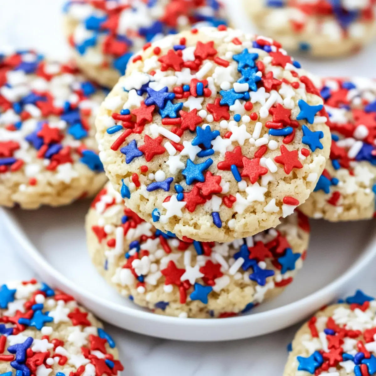 4th of July Sprinkle Cake Mix Cookies