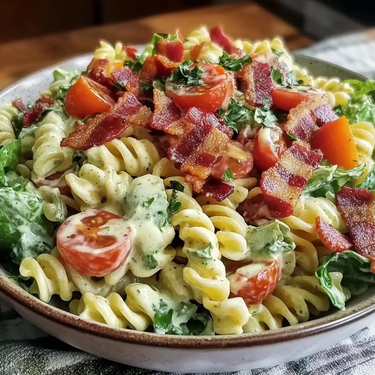 4th of July Creamy BLT Pasta Salad
