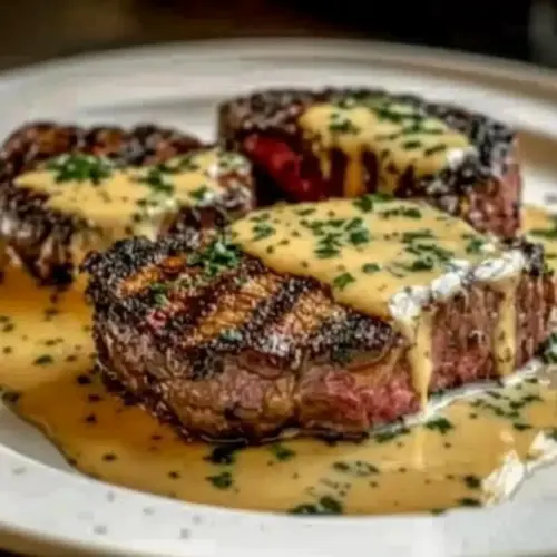Juicy Steak with Creamy Garlic Sauce