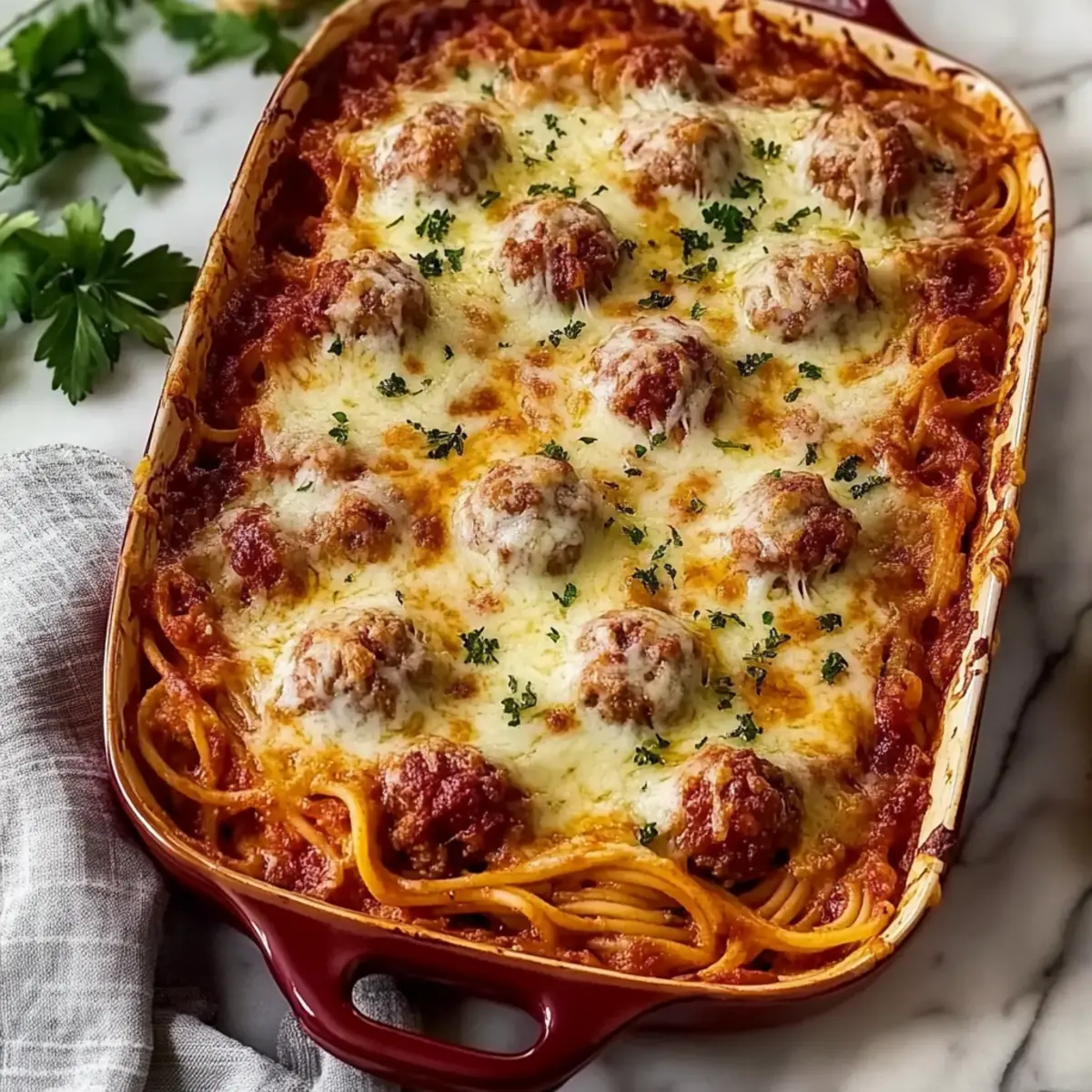 Spaghetti and Meatball Casserole