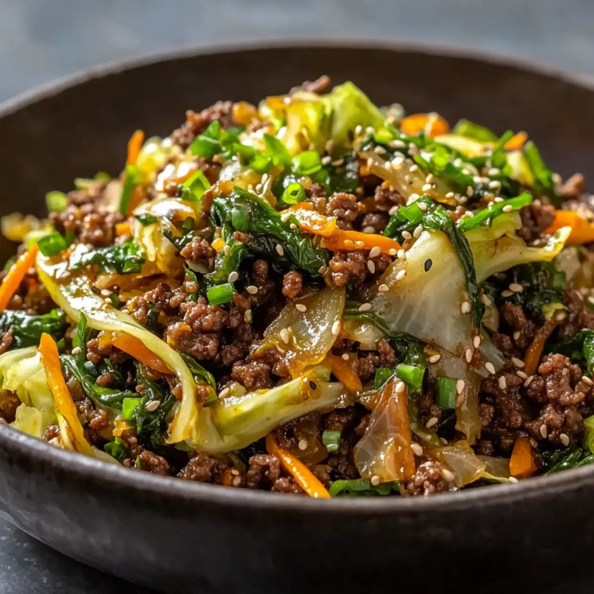 Ground Beef And Cabbage Stir Fry