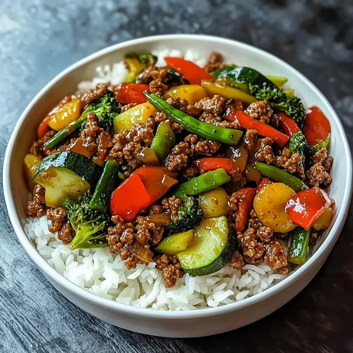 Spicy Ground Beef Stir-Fry Bowl