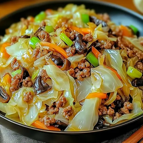 Chinese Ground Beef and Cabbage Stir Fry