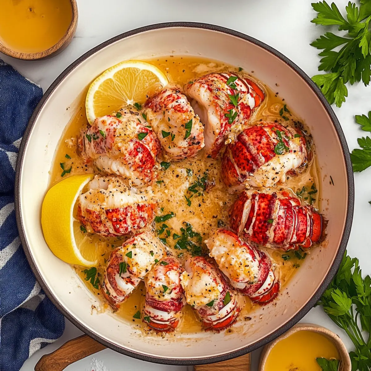 Easy Garlic Butter Poached Lobster Tails