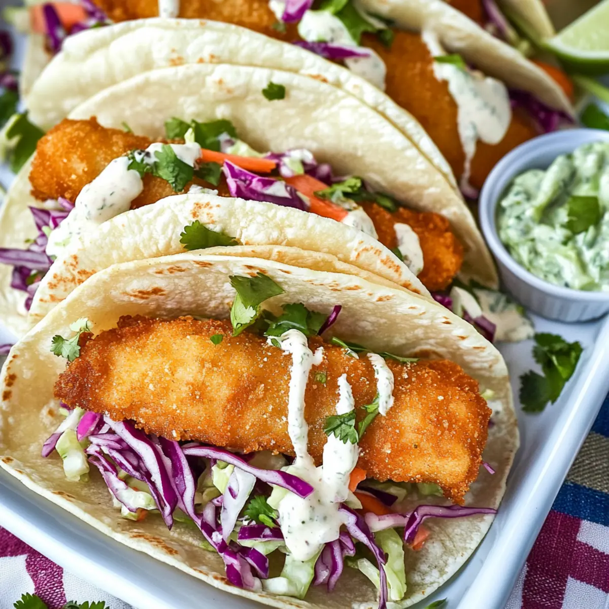 Beer Battered Fish Tacos with Cilantro Slaw