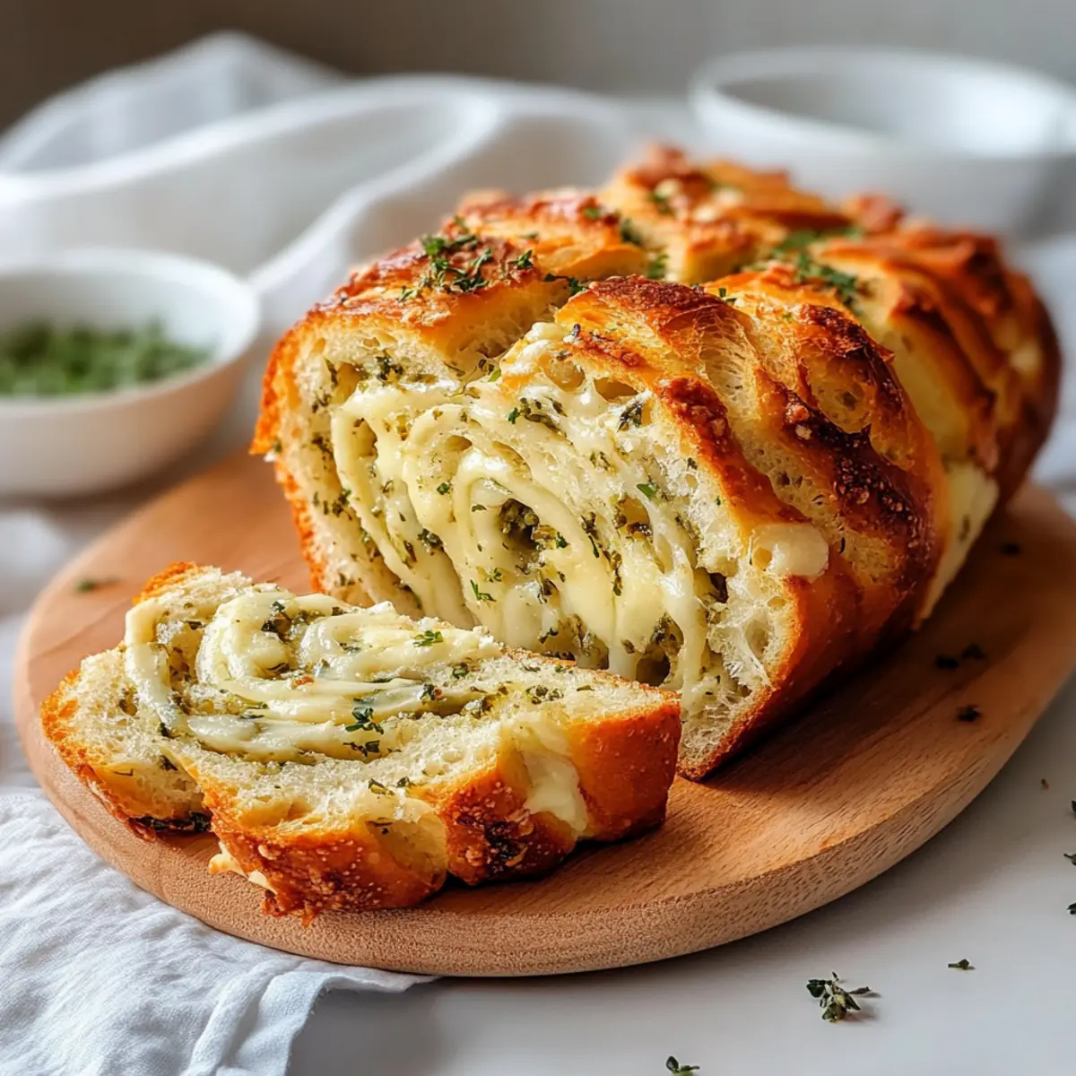Swirled Garlic Herb and Cheese Bread